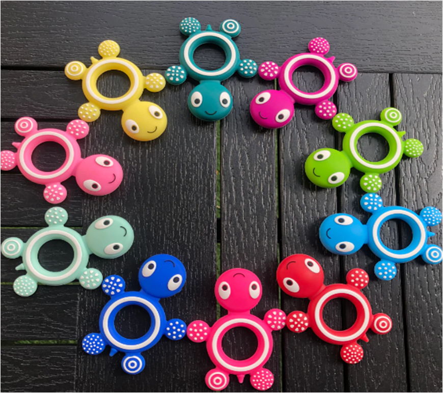 Silikonové kousátko - ŽELVIČKA - RŮŽOVÉ