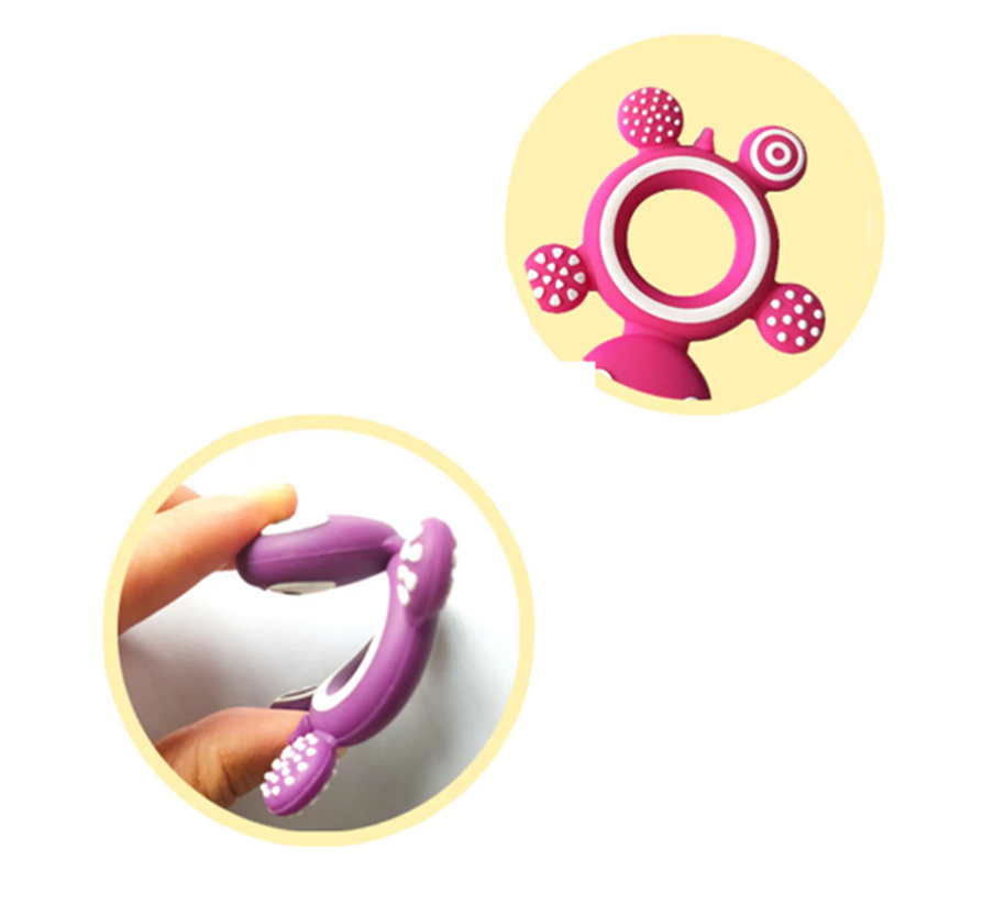 Silikonové kousátko - ŽELVIČKA - RŮŽOVÉ