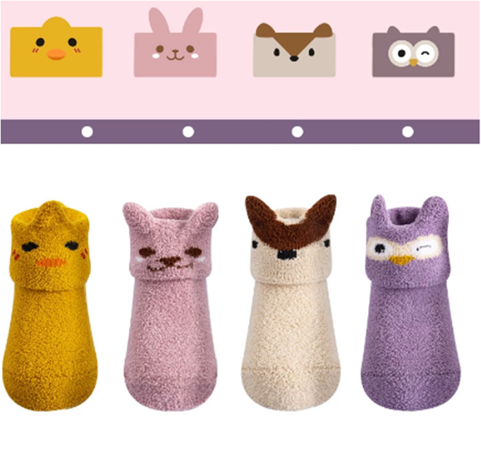 Teplé protiskluzové ponožky - Kuřátko (12-24m)