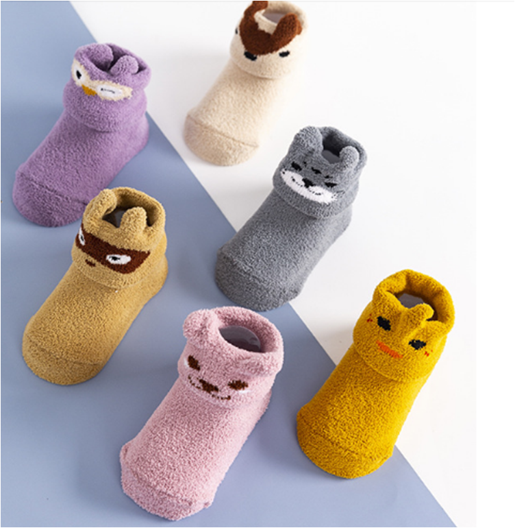 Teplé protiskluzové ponožky - Kuřátko (12-24m)