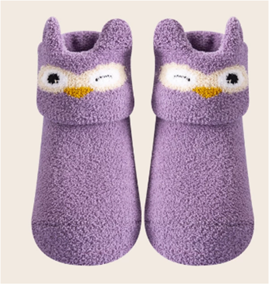 Teplé protiskluzové ponožky - Sovička (12-24m)