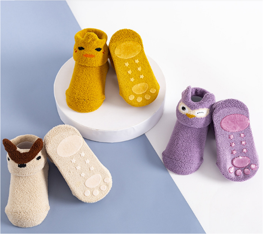 Teplé protiskluzové ponožky - Sovička (12-24m)