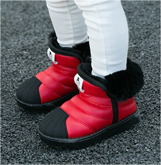 Sněhule s kožešinou - ČERVENÉ - (24-36m)