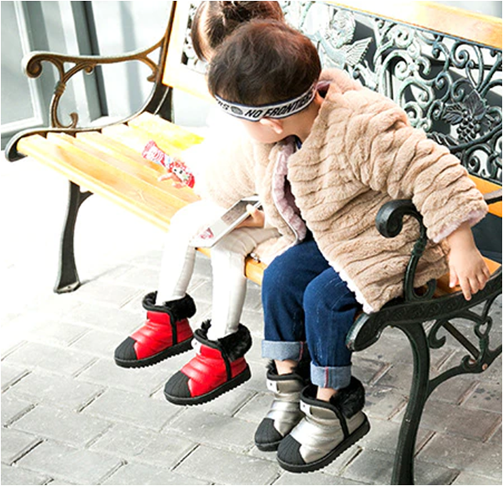 Sněhule s kožešinou - ČERVENÉ - (24-36m)