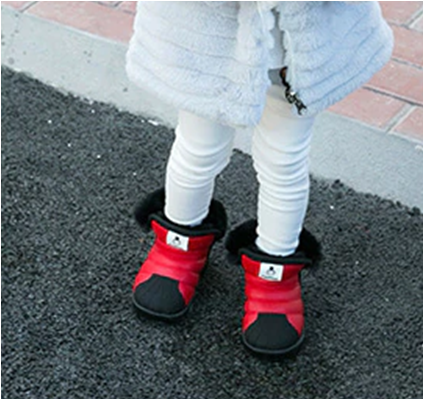 Sněhule s kožešinou - ČERVENÉ - (24-36m)