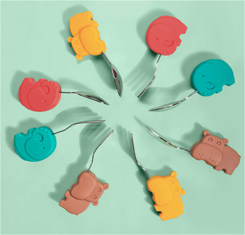 Příbor pro nejmenší (ERGO) - SLONÍK - ŽLUTÝ