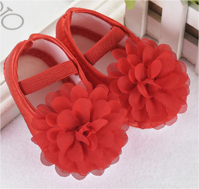 Set balerínky+čelenka - ČERVENÉ (12-18m)