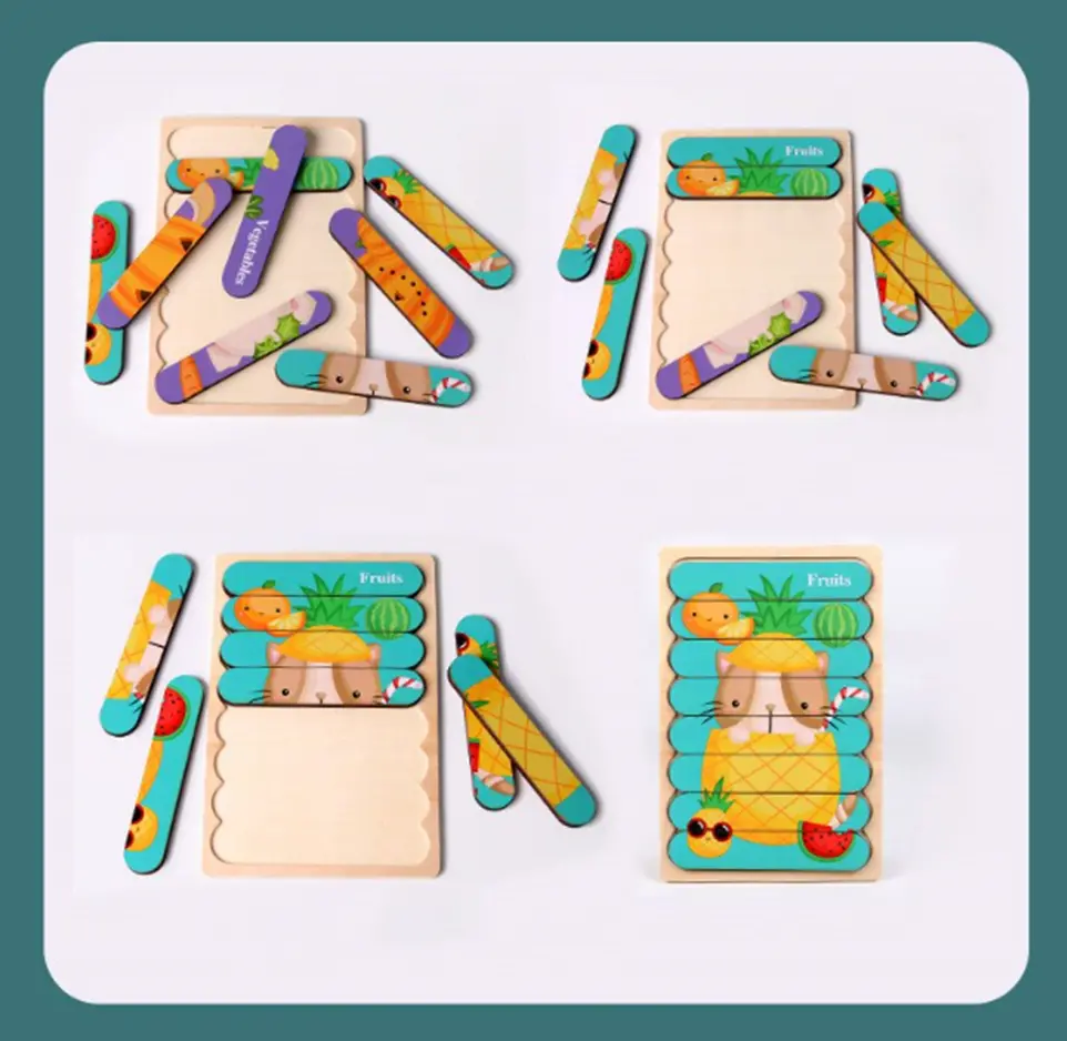 Oboustranné dřevěné puzzle (S) - ČERVENÁ KARKULKA