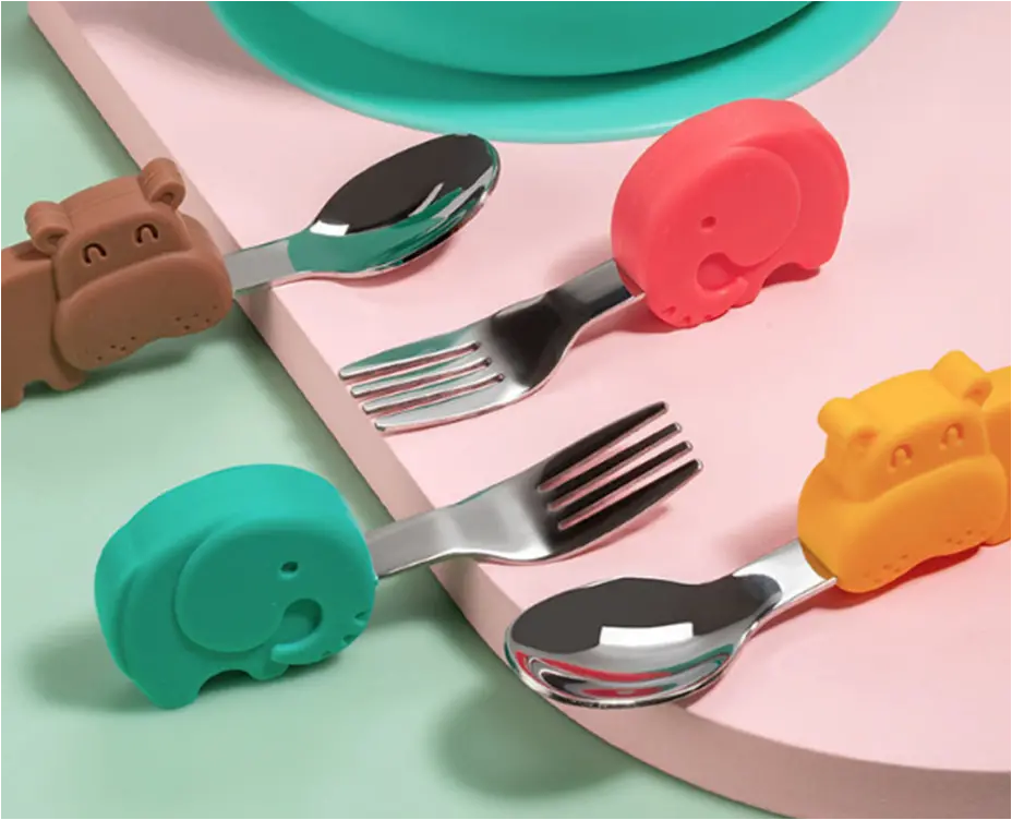 Příbor pro nejmenší (KLASIK) - SLONÍK - MERUŇKOVÝ