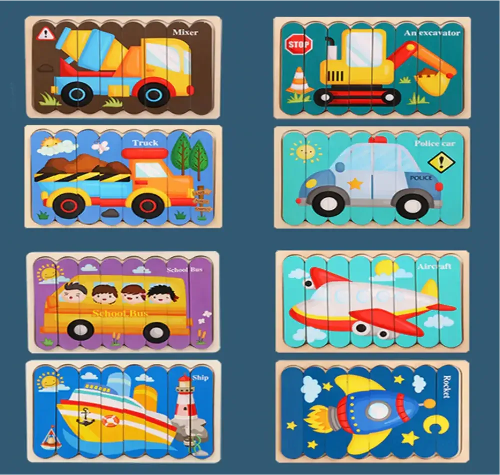 Oboustranné dřevěné puzzle (S) - VČELKA