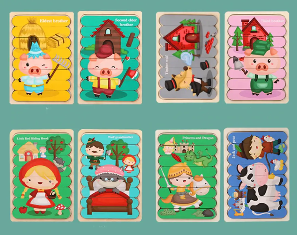 Oboustranné dřevěné puzzle (S) - RYTÍŘ