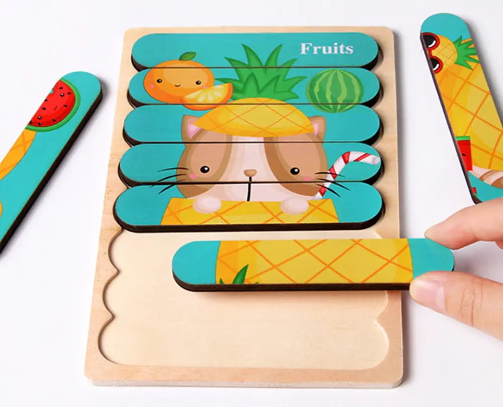 Oboustranné dřevěné puzzle (S) - RYTÍŘ