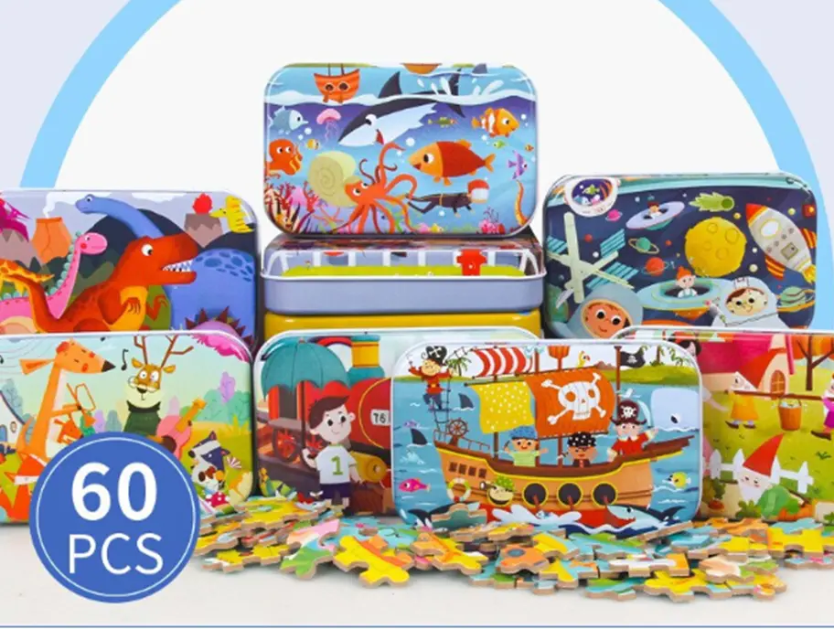 Puzzle v plechové krabičce (L-60ks) - SLONÍK