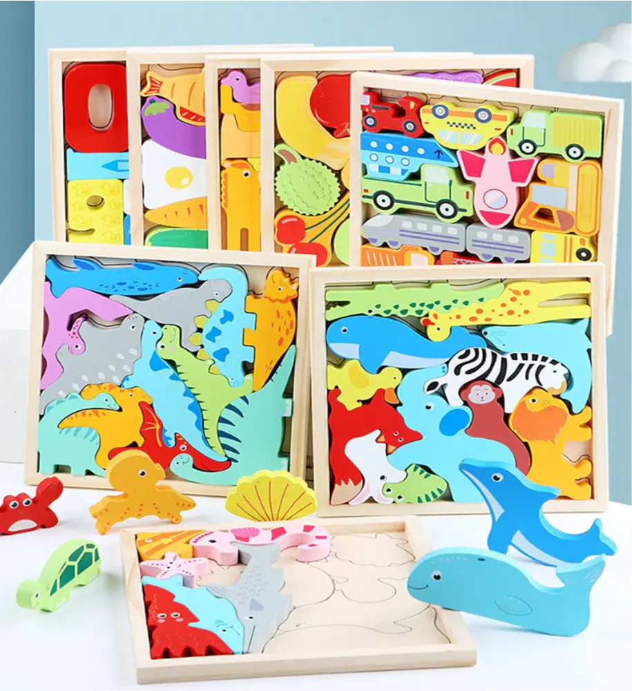 Dřevěné 3D puzzle - ZVÍŘÁTKA 