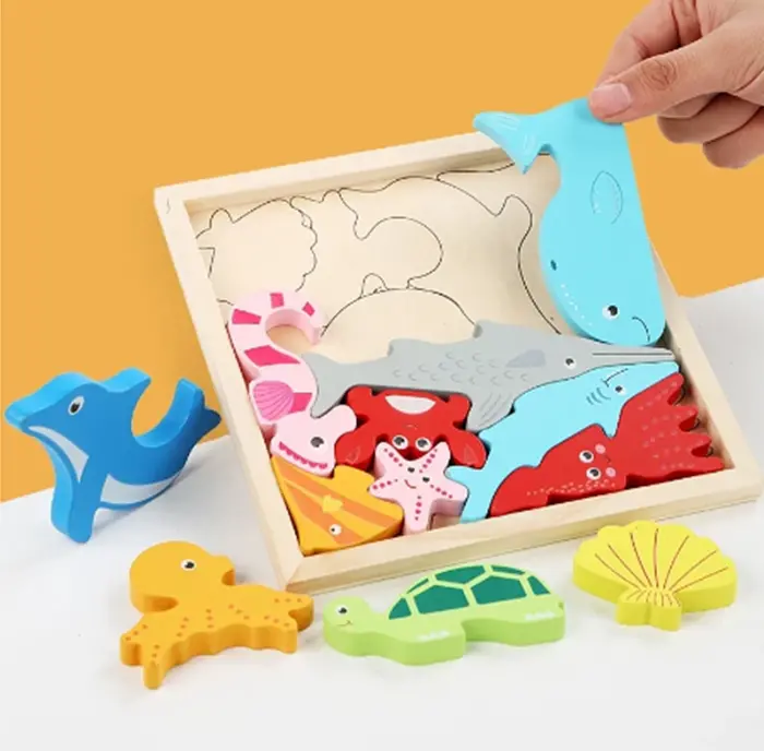 Dřevěné 3D puzzle - ZVÍŘÁTKA 