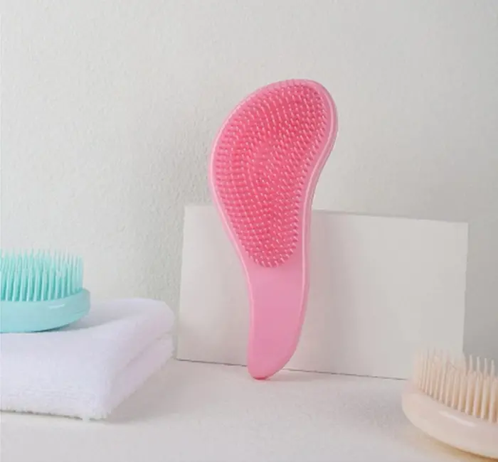 Set (kartáč na vlasy + čistič kartáčů) - MERUŇKOVÝ 