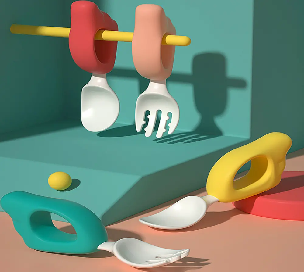 Příbor pro nejmenší - KŘÍDLA - ČERVENÝ