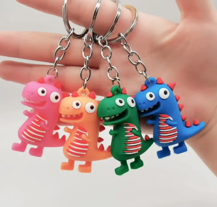 Přívěsek na klíče - DINOSAURUS - ORANŽOVÝ