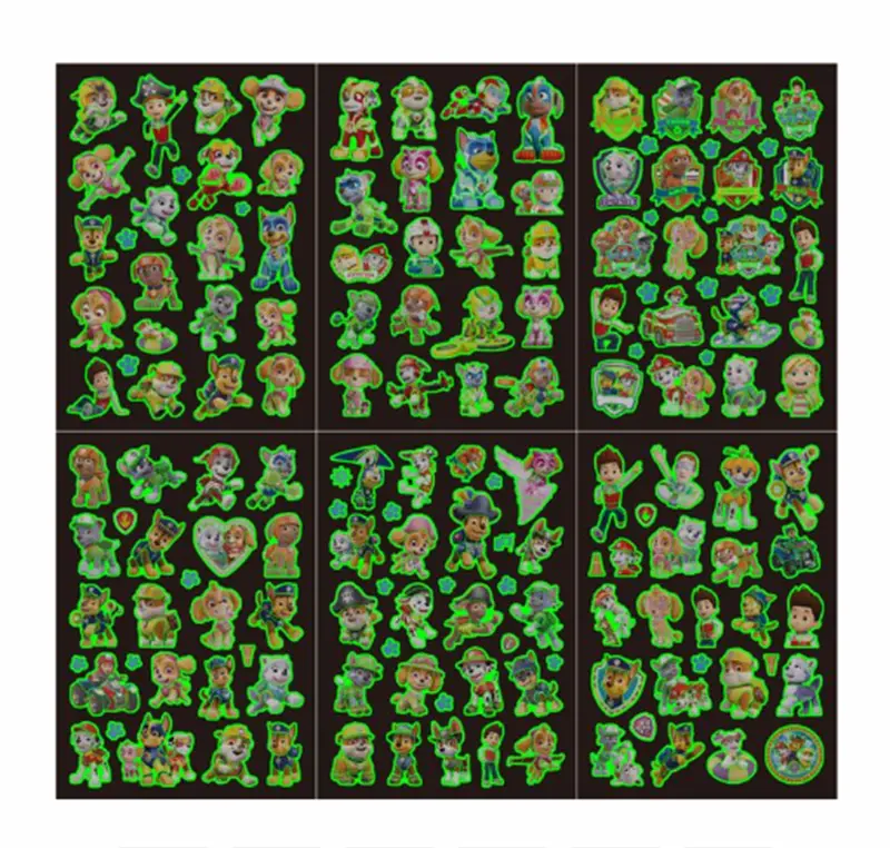 Dětské dočasné tetování - TLAPKOVÁ PATROLA 6 - SVÍTÍCÍ VE TMĚ