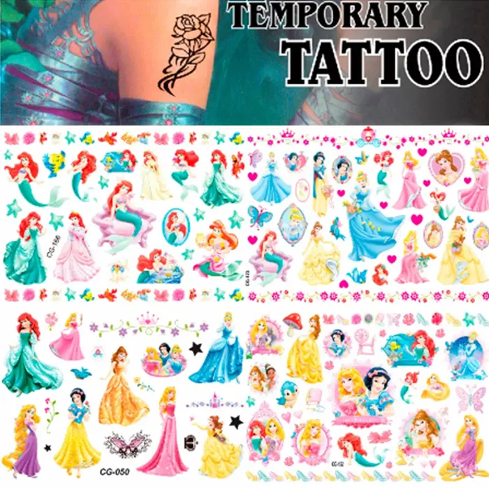 Dětské dočasné tetování - DISNEY PRINCEZNY 3
