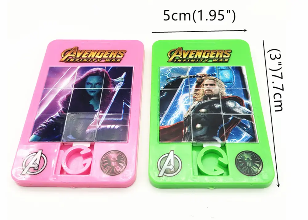 Kapesní posunovací puzzle 4 x 4 - AVENGERS - Drax - modré