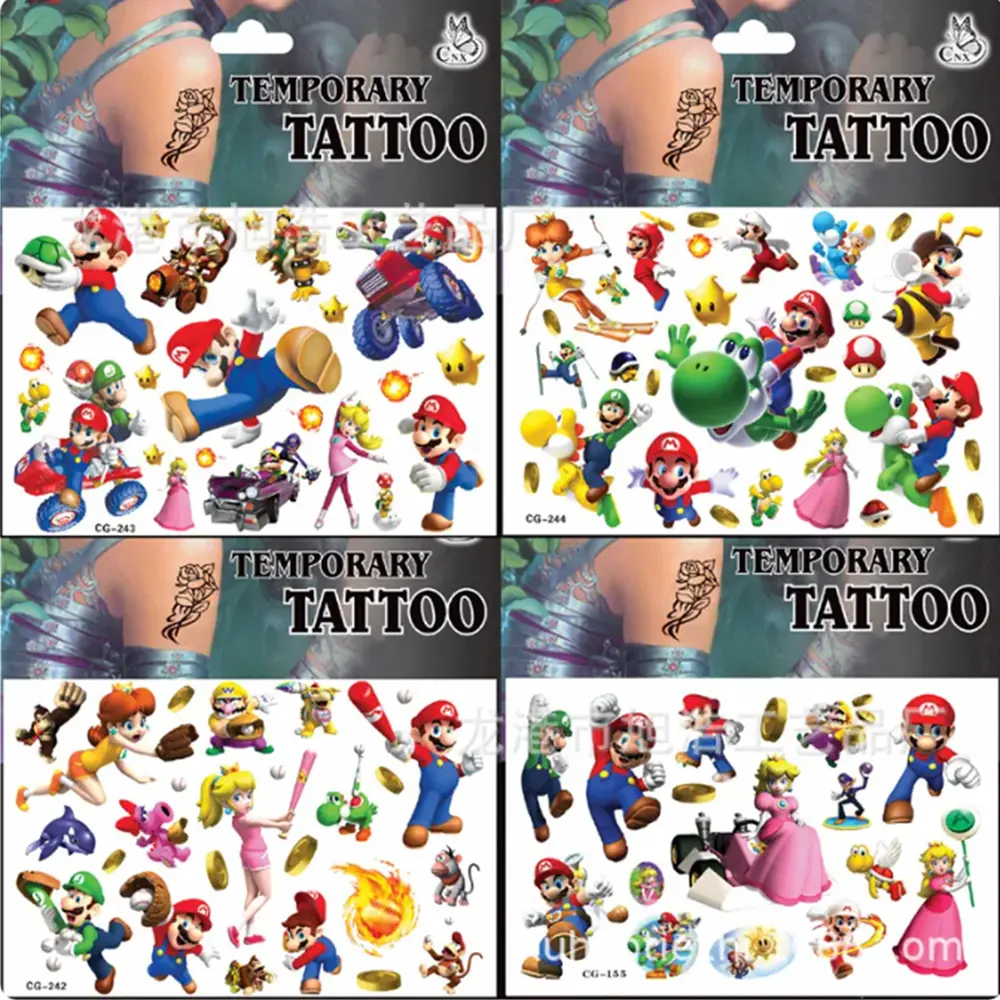 Dětské dočasné tetování - SUPER MARIO BROS. (5)