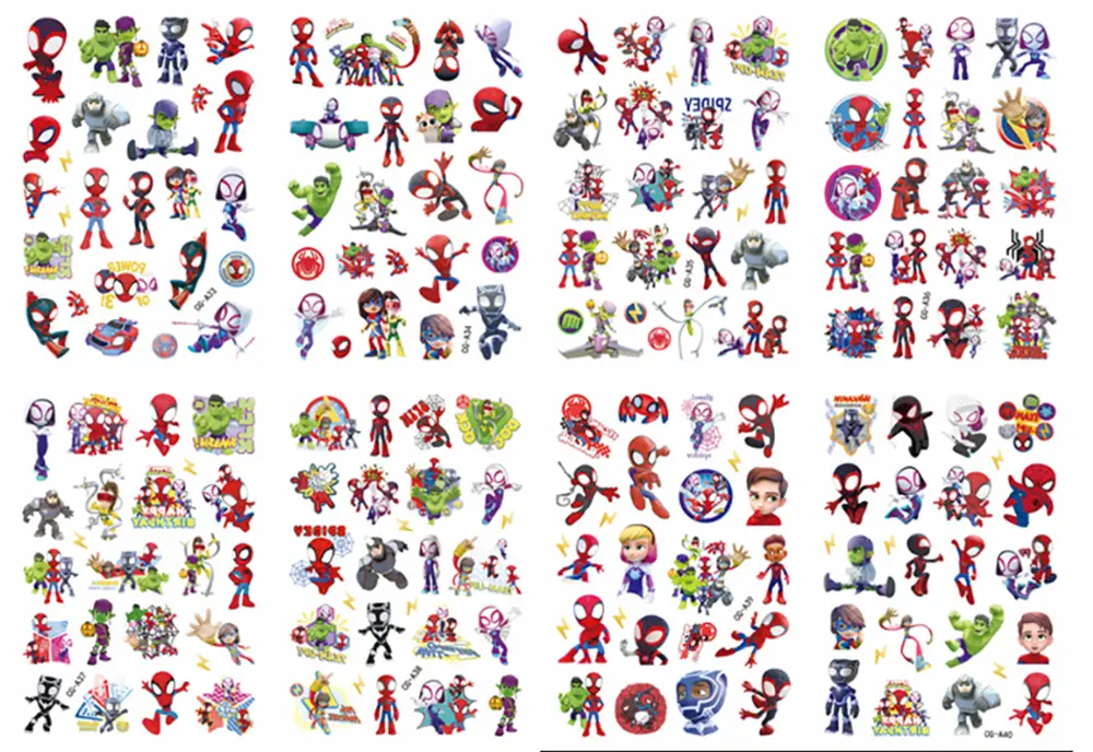 Dětské dočasné tetování - SVÍTÍCÍ VE TMĚ - SPIDER MAN - (Spidey and his amazing friends) 3