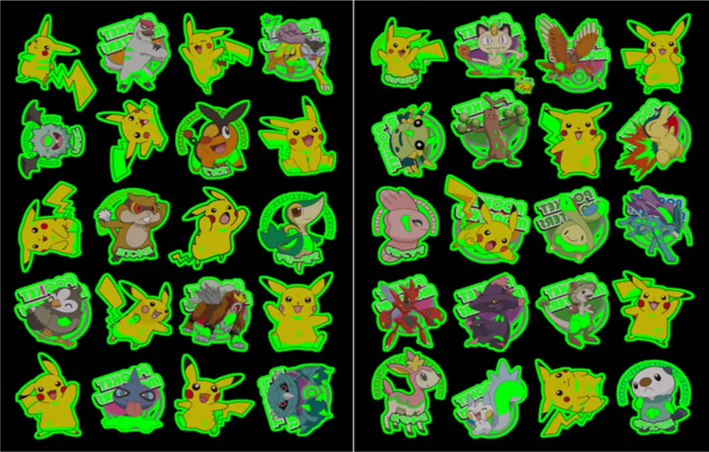 Dětské dočasné tetování - SVÍTÍCÍ VE TMĚ - POKÉMON - PIKACHU 5