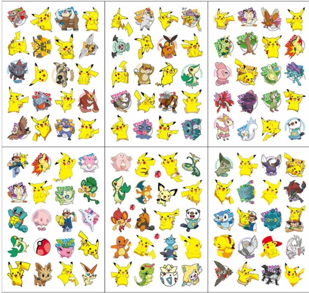 Dětské dočasné tetování - SVÍTÍCÍ VE TMĚ - POKÉMON - PIKACHU 5