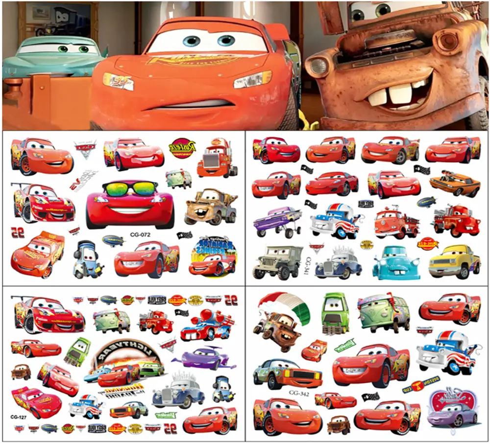 Dětské dočasné tetování - CARS/AUTA 2 