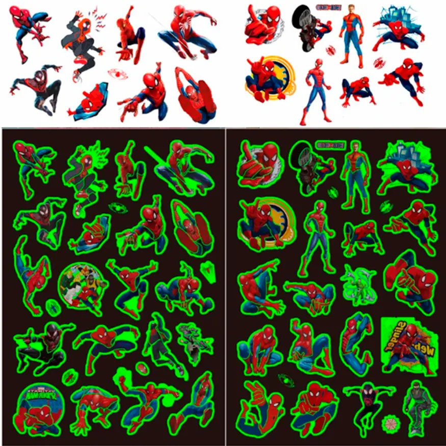 Dětské dočasné tetování - SVÍTÍCÍ VE TMĚ - SPIDER MAN 6