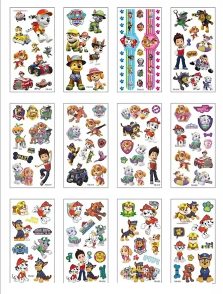 Dětské dočasné tetování - TLAPKOVÁ PATROLA 12