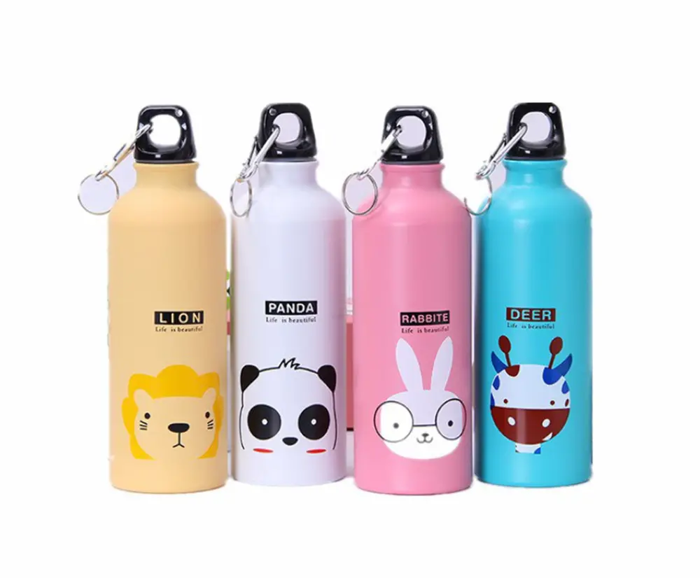 Outdoorová hliníková láhev s karabinou - PANDA - 500 ml