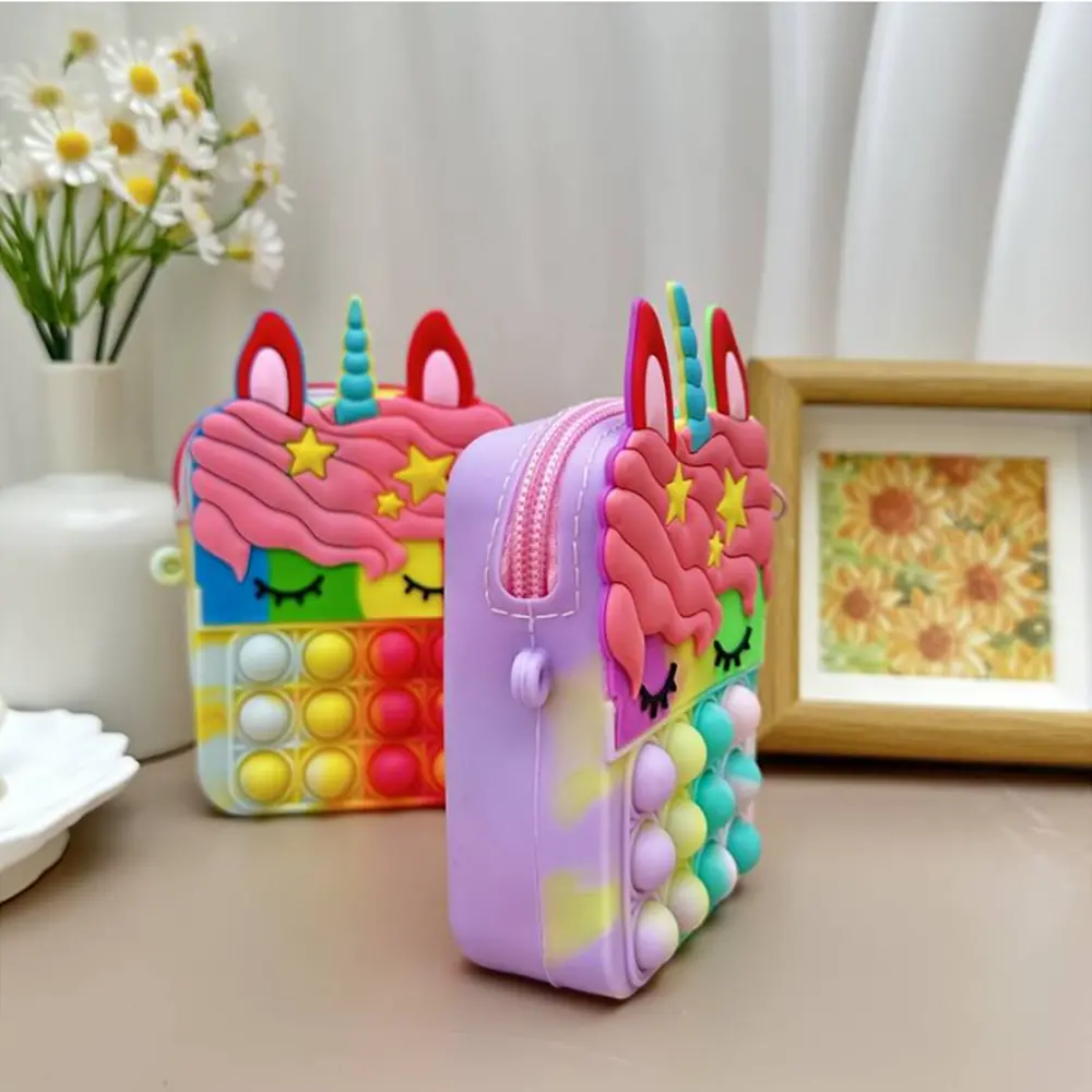 Mini silikonová kabelka - POP IT - Jednorožec 2