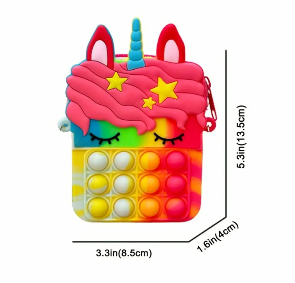 Mini silikonová kabelka - POP IT - Jednorožec 6