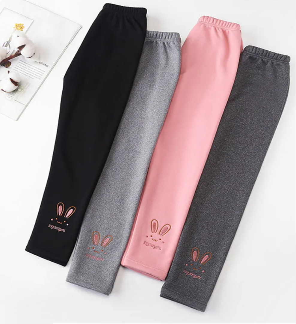 Zateplené termo legíny - SVĚTLE ŠEDÉ - KRÁLÍČEK (4 roky)