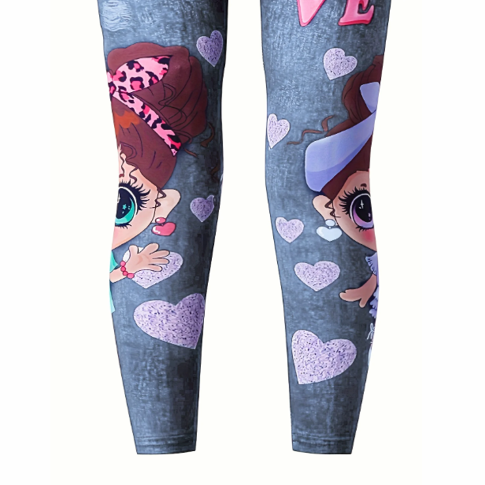 Letní legínky - PANENKY - MODRÉ (4-5 let)