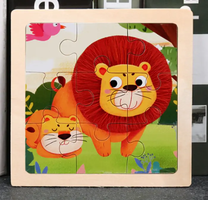 Dřevěné puzzle pro nejmenší (S) - LVÍČEK