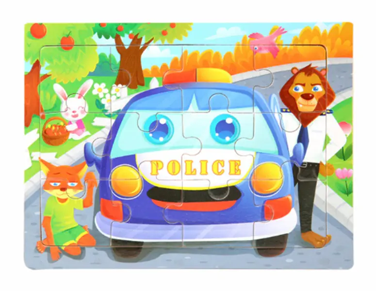 Dřevěné puzzle pro nejmenší (M) - POLICEJNÍ AUTO