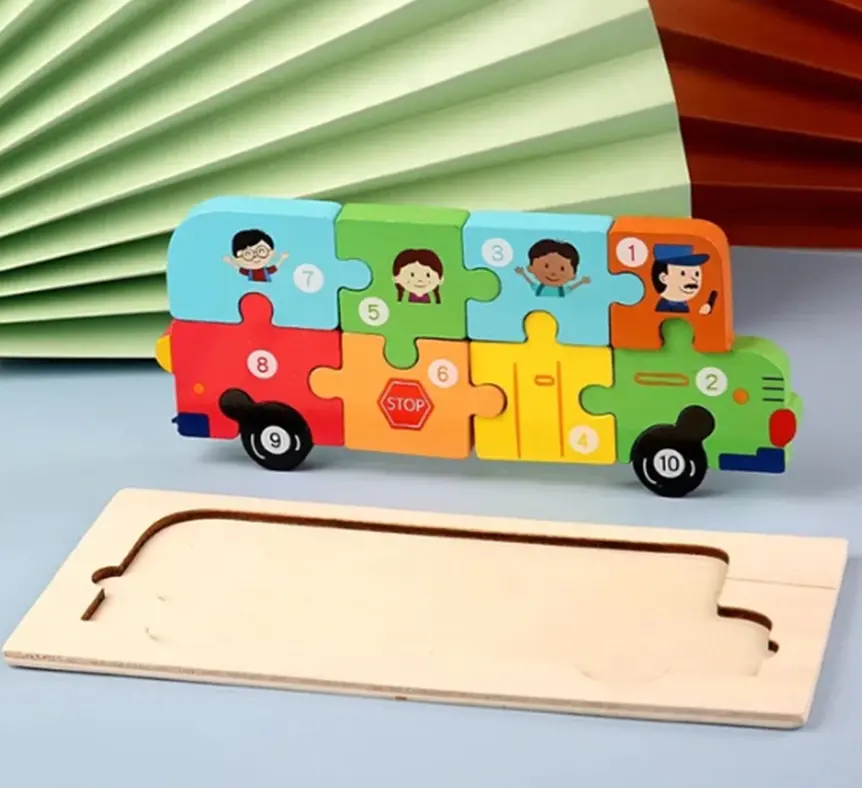 Dřevěné 3D puzzle - AUTOBUS