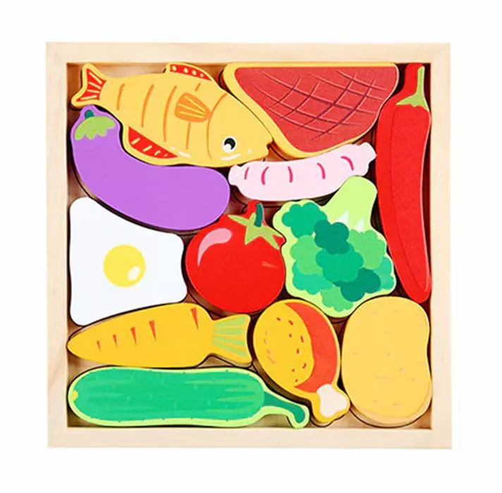 Dřevěné 3D puzzle - JÍDLO