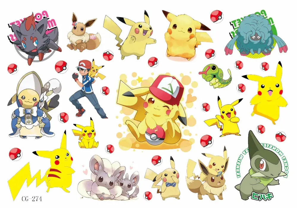 Dětské dočasné tetování - POKÉMON (1) - PIKACHU 6