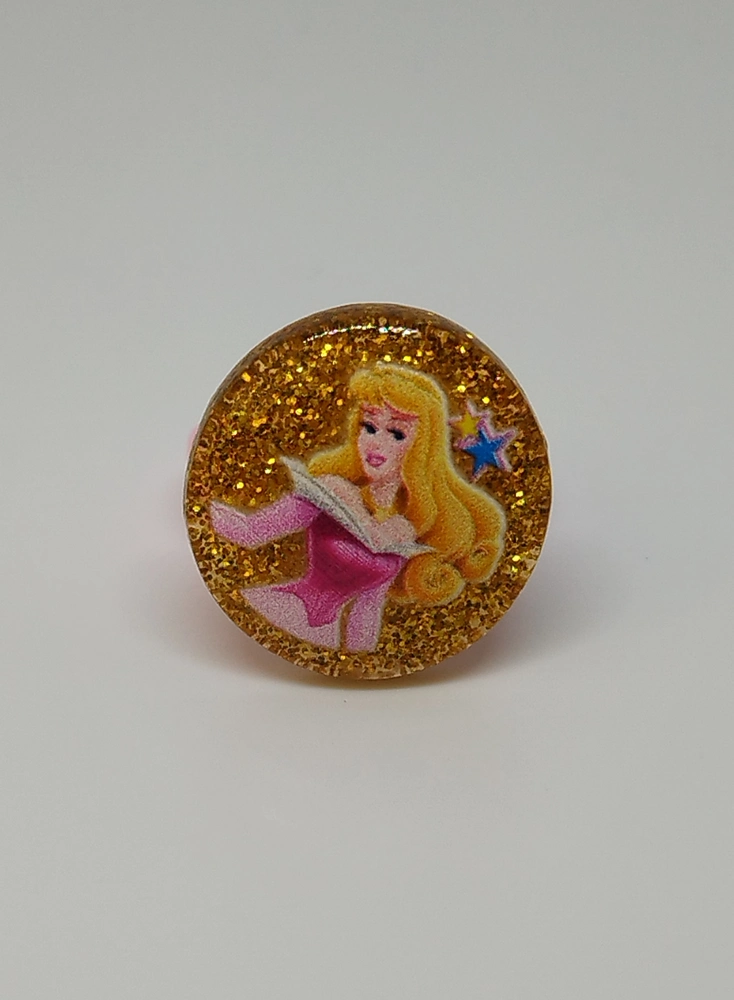 Prstýnek - DISNEY PRINCEZNY - ŠÍPKOVÁ RŮŽENKA - zlatý