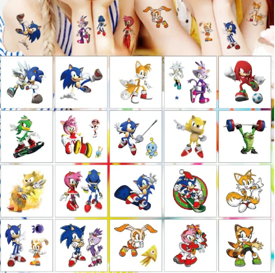 Dětské dočasné tetování - 20 ks - JEŽEK SONIC