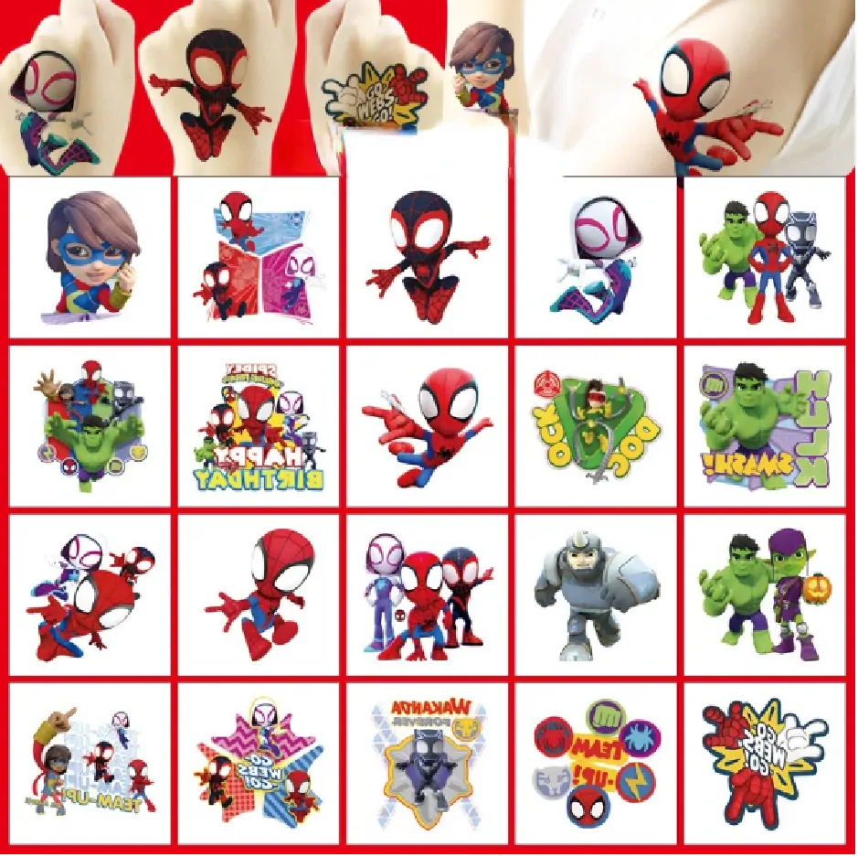 Dětské dočasné tetování - 20 ks - SPIDER MAN - SPIDEY AND HIS AMAZING FRIENDS (A)