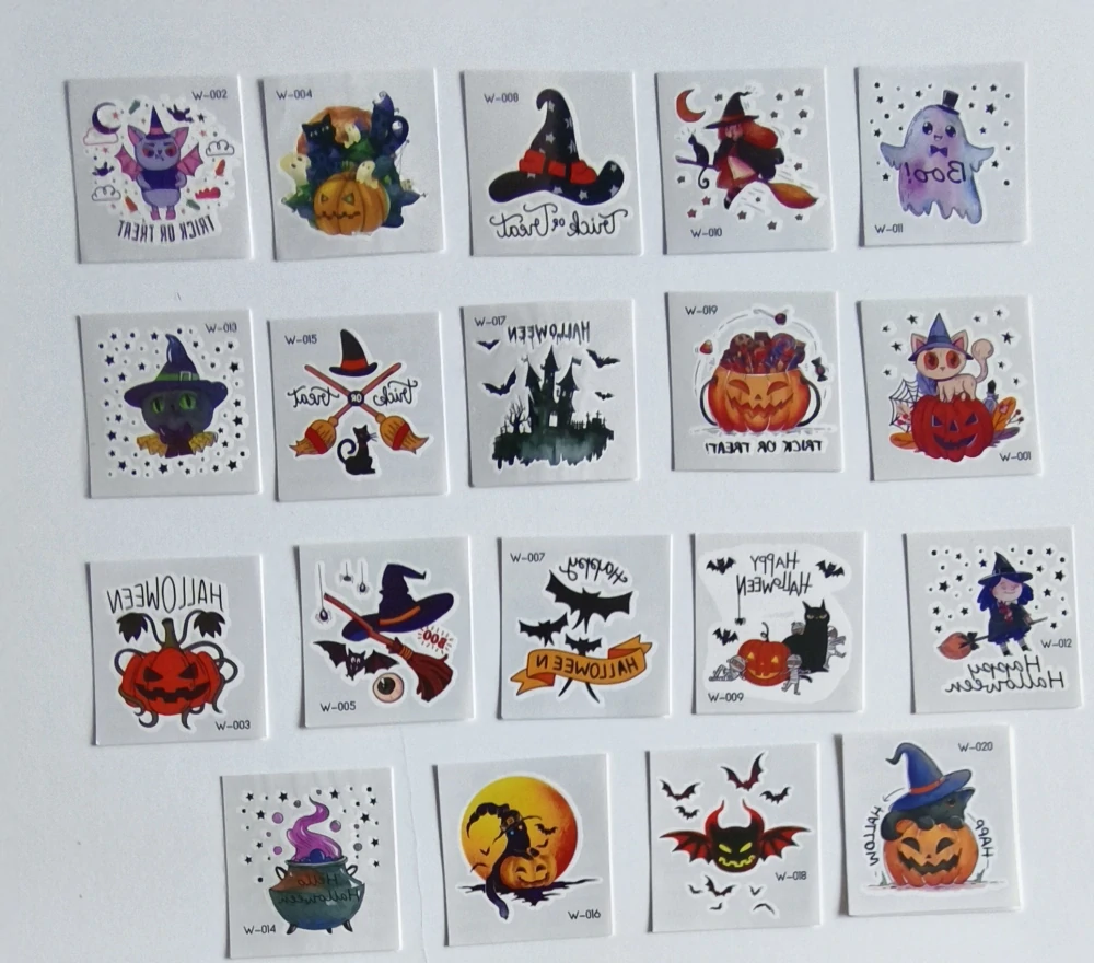 Dětské dočasné tetování - 19 ks - HALLOWEEN