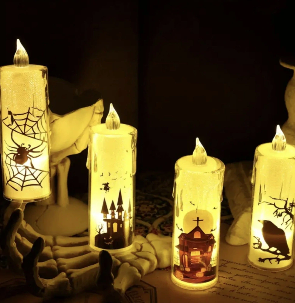 LED lampy - HALLOWEEN - SVÍČKY - 4 ks
