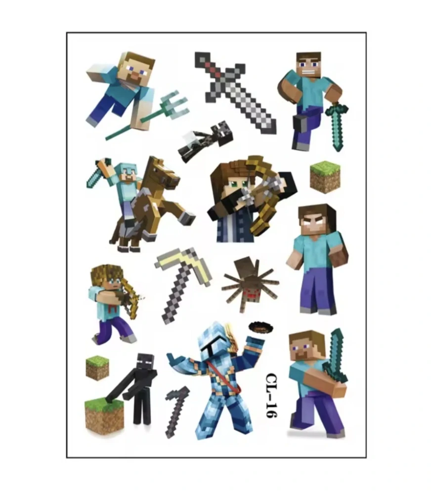 Dětské dočasné tetování - MINECRAFT (D)