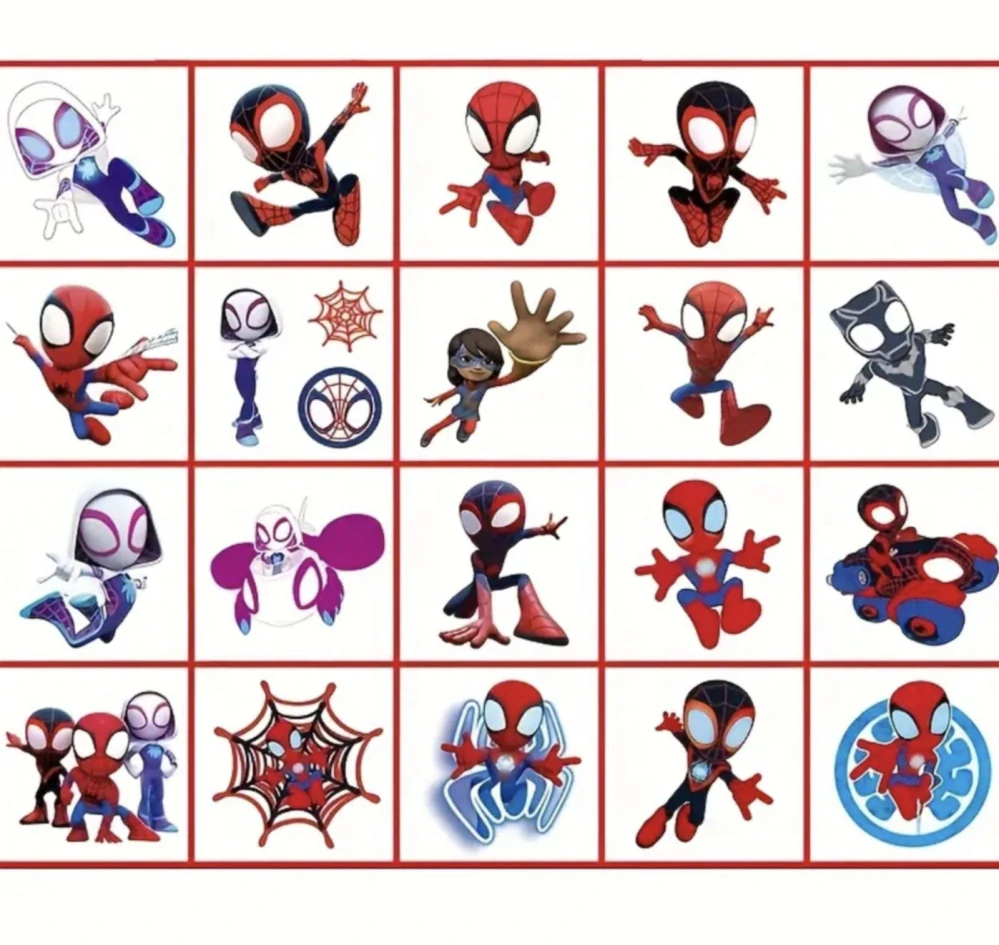 Dětské dočasné tetování - 20 ks - SPIDER MAN - SPIDEY AND HIS AMAZING FRIENDS (B)
