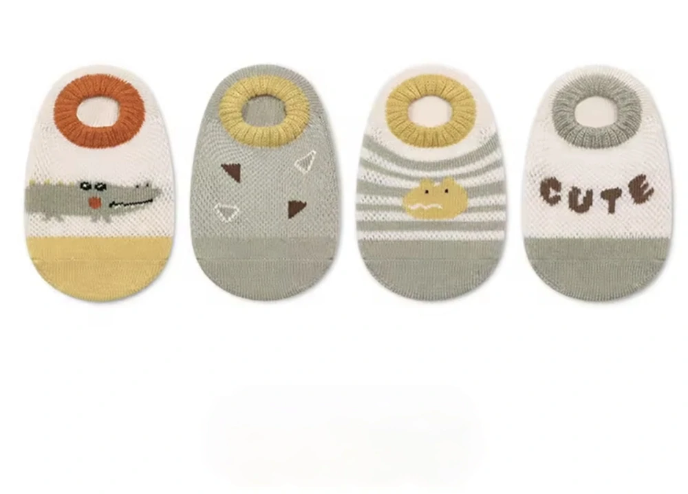 Protiskluzové síťované ponožky - ZELENÉ - NÁPIS CUTE - (3-5 let) L